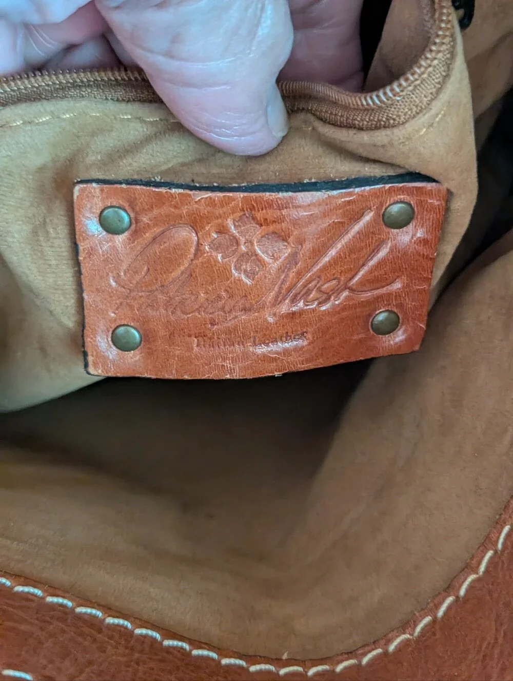 Patricia Nash Hand-Tooled Floral Leather Crossbody Bag - Brown Made in Italy